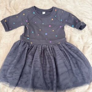 Old Navy Gray Tutu Dress with Colorful Polka Dots 5t